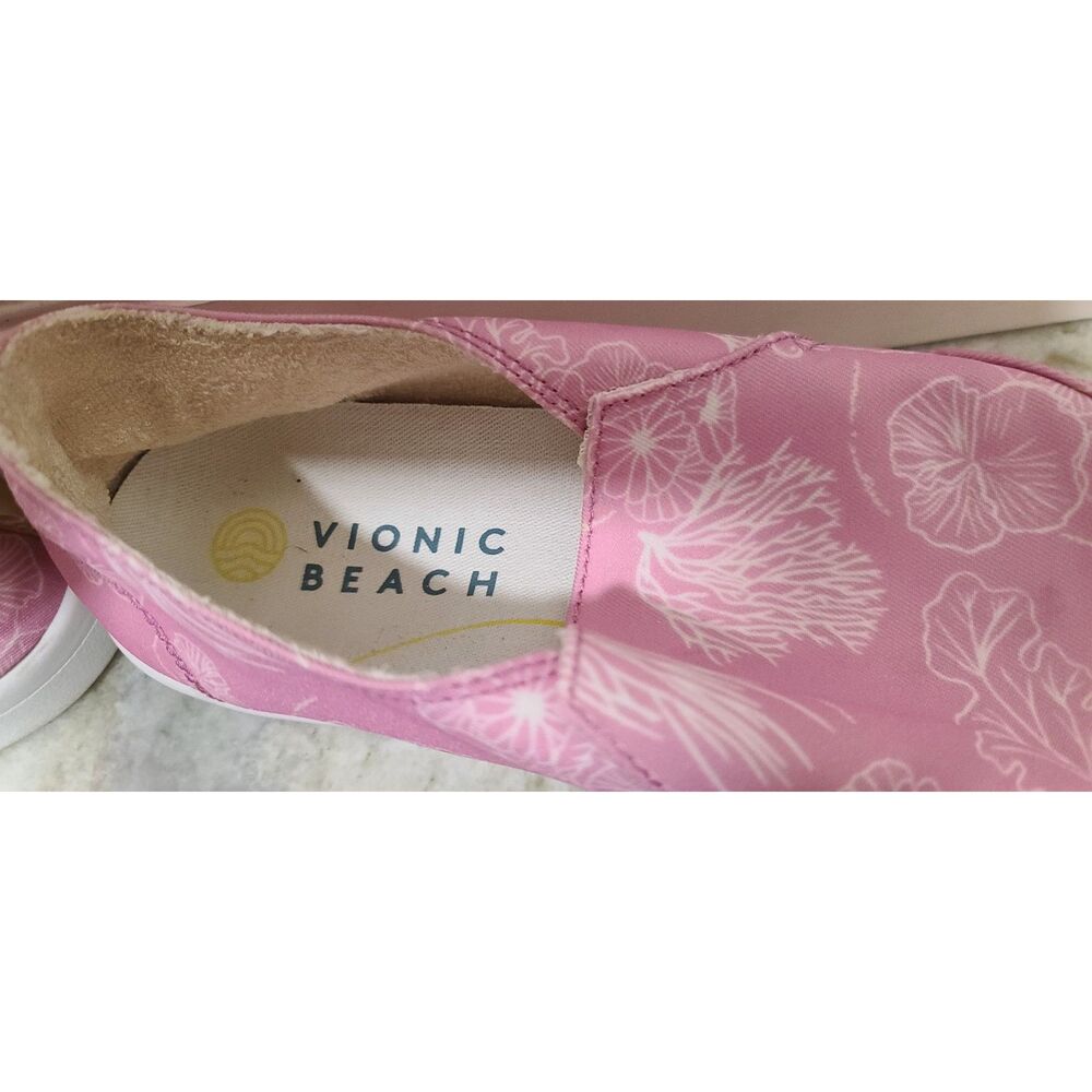 Vionic Beach Womens Malibu Jellyfish Pink/White Slip On Shoes Size 9 - Picture 5 of 7